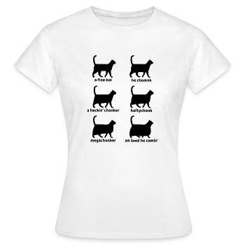 Lustiger Katze Meme Chonk - Frauen T-Shirt - Weiß - Vorne - AI Model Female 172 dark (172cm)