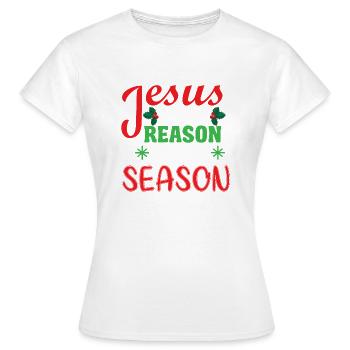 Jesus is the reason - Women's T-Shirt - white - Front - AI Model Female 172 dark (172cm)