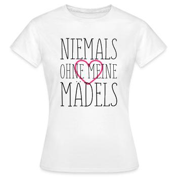 niemals ohne meine maedels herz - Frauen T-Shirt - Weiß - Vorne - AI Model Female 172 dark (172cm)
