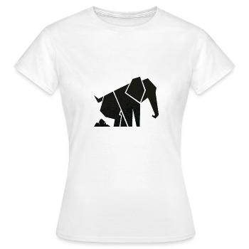 L'éléphant fait un gros tas de merde d'éléphant - T-shirt Femme - blanc - Devant - AI Model Female 172 dark (172cm)