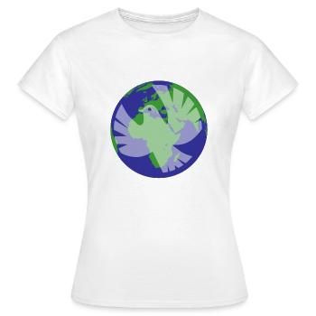 Paix, paix, colombe de paix, colombe, sauve le monde - T-shirt Femme - blanc - Devant - AI Model Female 172 dark (172cm)