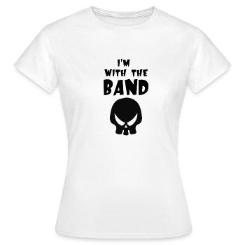 Je suis ici avec le groupe - T-shirt Femme - blanc - Devant - AI Model Female 172 dark (172cm)