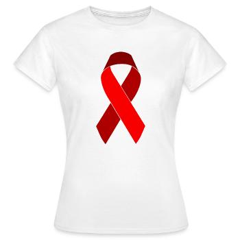 Journée mondiale de sensibilisation au sida VIH Ruban rouge Life Ka - T-shirt Femme - blanc - Devant - AI Model Female 172 dark (172cm)