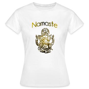 Namaste Ganesha - Frauen T-Shirt - Weiß - Vorne - AI Model Female 172 dark (172cm)