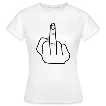 Middle finger stink finger Middle finger black - Women's T-Shirt - white - Front - AI Model Female 172 dark (172cm)