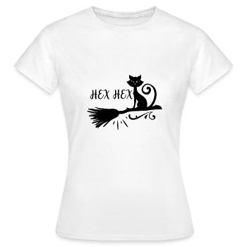 hex hex Shirt Damen und Hexen Shirt Damen Geschenk - Frauen T-Shirt - Weiß - Vorne - AI Model Female 172 dark (172cm)