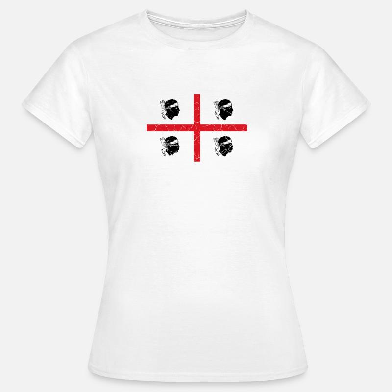 Sardaigne Sardaigne Drapeau sarde Sarde Italie - T-shirt Femme - blanc