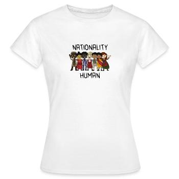 Nationalité Homme Antiracisme Contre Les Nazis - T-shirt Femme - blanc - Devant - AI Model Female 172 dark (172cm)