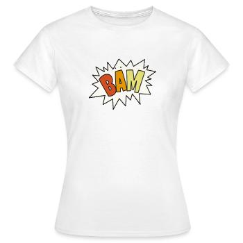 Street art - BÄM - here I am - Women's T-Shirt - white - Front - AI Model Female 172 dark (172cm)