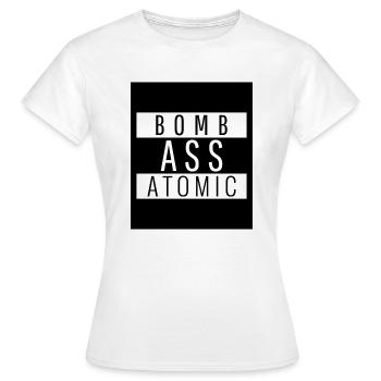 Bombass Atomic - T-shirt Femme - blanc - Devant - AI Model Female 172 dark (172cm)