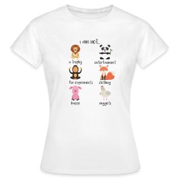 Animaux végétariens cadeau végétalien - T-shirt Femme - blanc - Devant - AI Model Female 172 dark (172cm)