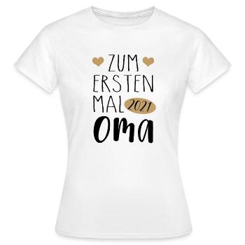 Zum ersten Mal Oma 2021 | zukünftige Oma 2021 - Frauen T-Shirt - Weiß - Vorne - AI Model Female 172 dark (172cm)