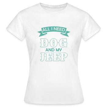 Chien et jeep - T-shirt Femme - blanc - Devant - AI Model Female 172 dark (172cm)