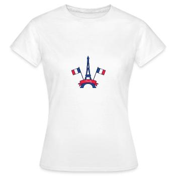 Frankreich Eiffelturm Schönheit Französisch Flaggen Patriotiker - Frauen T-Shirt - Weiß - Vorne - AI Model Female 172 dark (172cm)