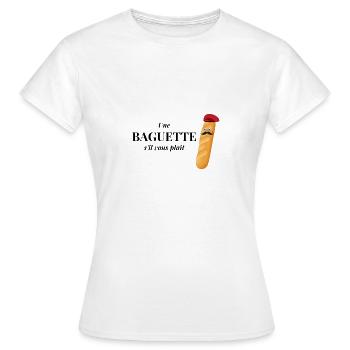 Baguette Sil Vous Plait Pain Français France Bacon - T-shirt Femme - blanc - Devant - AI Model Female 172 dark (172cm)
