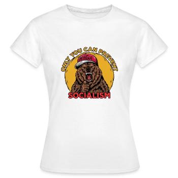 Bärenhemd Verhindern Sie den Sozialismus - Frauen T-Shirt - Weiß - Vorne - AI Model Female 172 dark (172cm)