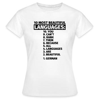 Linguistique allemande Linguiste germaniste - T-shirt Femme - blanc - Devant - AI Model Female 172 dark (172cm)