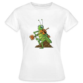 Geige Grille Geigenspieler Multitasking Brot - Frauen T-Shirt - Weiß - Vorne - AI Model Female 172 dark (172cm)