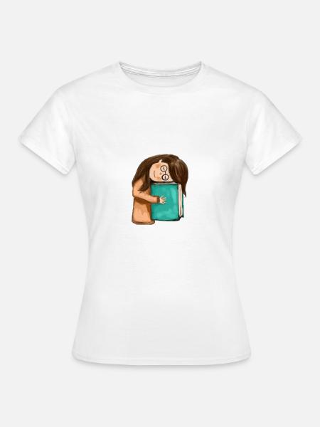 Buch, Bücher, kleines Mädchen mit einem Buch - Frauen T-Shirt - Weiß