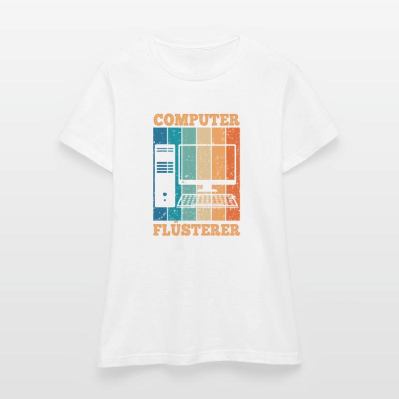 Computerflüsterer Informatiker Retro PC Computer Frauen T-Shirt