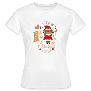 Le premier Noël de bébé - T-shirt Femme - blanc - Devant - AI Model Female 172 dark (172cm)
