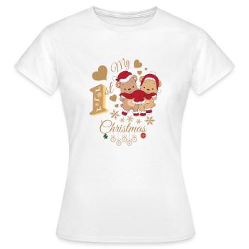 Le premier Noël de bébé - T-shirt Femme - blanc - Devant - AI Model Female 172 dark (172cm)