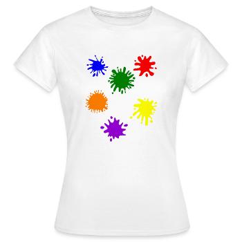 Taches de couleur - T-shirt Femme - blanc - Devant - AI Model Female 172 dark (172cm)
