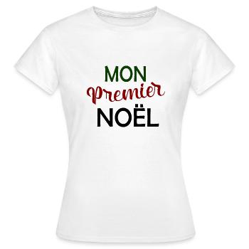 mon premier noël - T-shirt Femme - blanc - Devant - AI Model Female 172 dark (172cm)