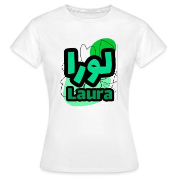 Laura #Kalligraphie - Frauen T-Shirt - Weiß - Vorne - AI Model Female 172 dark (172cm)