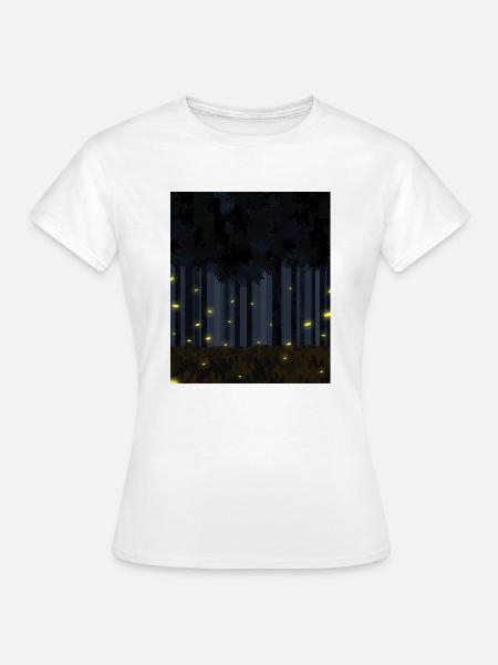 Wald Glühwürmchen Nacht - Frauen T-Shirt - Weiß