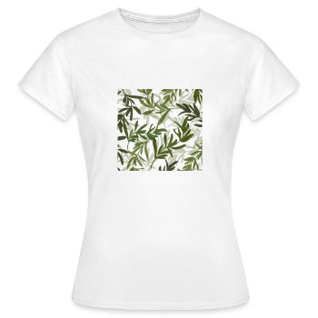 Feuilles - T-shirt Femme - blanc - Devant - AI Model Female 172 dark (172cm)