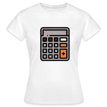 Calculatrice de poche - Calculatrice colorée - T-shirt Femme - blanc - Devant - AI Model Female 172 dark (172cm)