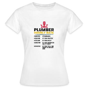 Taux horaire des plombiers pour les plombiers - T-shirt Femme - blanc - Devant - AI Model Female 172 dark (172cm)