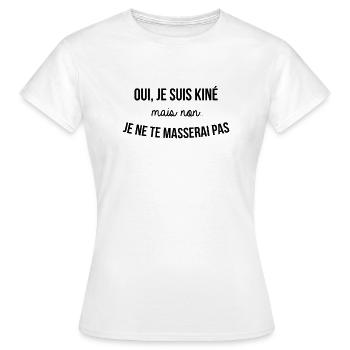 OUI, JE SUIS KINE - T-shirt Femme - blanc - Devant - AI Model Female 172 dark (172cm)