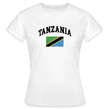 Tanzanie Tanzanie Carte d’émigration cadeau - T-shirt Femme - blanc - Devant - AI Model Female 172 dark (172cm)