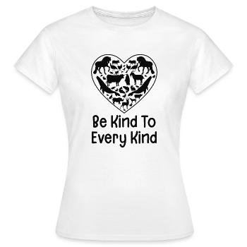 Be Kind to Every Enfant Vegan Droits des animaux Protection des animaux - T-shirt Femme - blanc - Devant - AI Model Female 172 dark (172cm)