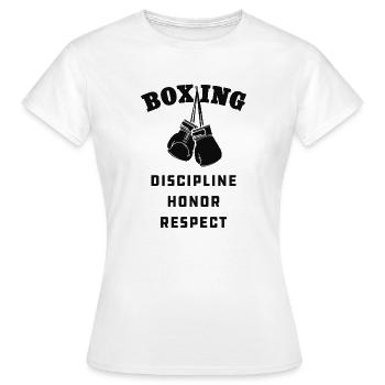 Boxen, Boxer - Frauen T-Shirt - Weiß - Vorne - AI Model Female 172 dark (172cm)