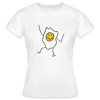 Ei Gelb lustiges Geschenk Eigelb Eier Spiegelei - Frauen T-Shirt - Weiß - Vorne - AI Model Female 172 dark (172cm)