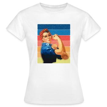 Frauenpower Emanzipation Gleichberechtigung Heldin - Frauen T-Shirt - Weiß - Vorne - AI Model Female 172 dark (172cm)