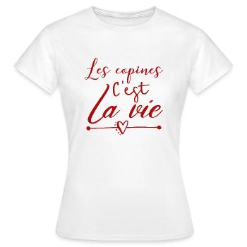 Les copines t shirt humour - T-shirt Femme - blanc - Devant - AI Model Female 172 dark (172cm)