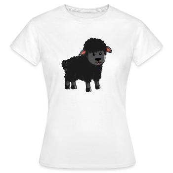 Mouton noir Agneau Agneau Mouton Mouton Berger - T-shirt Femme - blanc - Devant - AI Model Female 172 dark (172cm)