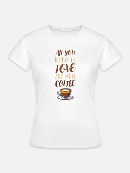 koffie - Vrouwen T-shirt - wit