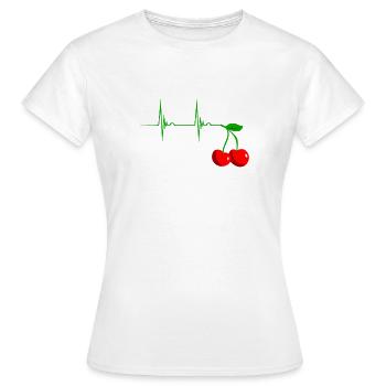 Cerise cerise battement de coeur fruit cerises - T-shirt Femme - blanc - Devant - AI Model Female 172 dark (172cm)