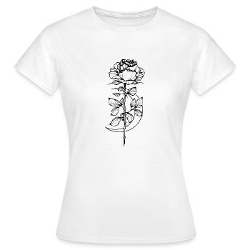 Occult Vintage Moon Rose Witchcraft Okkult Hexe - Frauen T-Shirt - Weiß - Vorne - AI Model Female 172 dark (172cm)