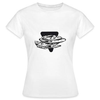 Space Raumschiff - Frauen T-Shirt - Weiß - Vorne - AI Model Female 172 dark (172cm)