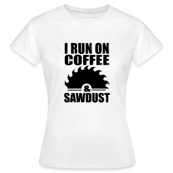 Carpenter Carpenter Scie circulaire disant café - T-shirt Femme - blanc - Devant - AI Model Female 172 dark (172cm)