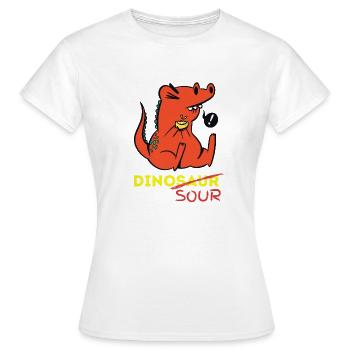 Lustiger Dino SOUR - Dinosaurier isst Zitrone - Frauen T-Shirt - Weiß - Vorne - AI Model Female 172 dark (172cm)