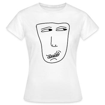 The smiling observer - Women's T-Shirt - white - Front - AI Model Female 172 dark (172cm)