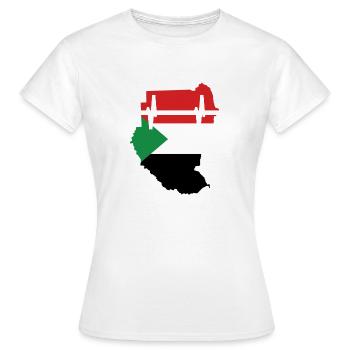 Sudan Herzschlag Flagge Vintage Sudan - Frauen T-Shirt - Weiß - Vorne - AI Model Female 172 dark (172cm)