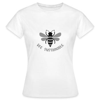 Nachhaltigkeit - Frauen T-Shirt - Weiß - Vorne - AI Model Female 172 dark (172cm)